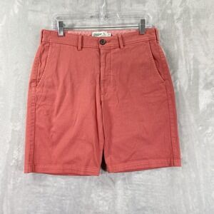 Wellen Shorts men's 32 Huckberry Chino 9" Inseam Pink Flat Front Casual Outdoor